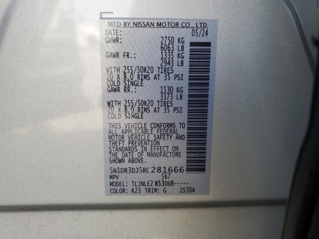 2024 NISSAN PATHFINDER - 5N1DR3DJ5RC281666