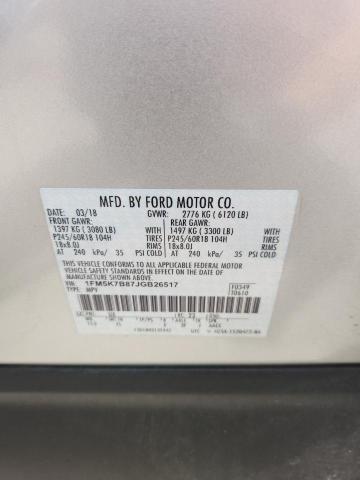 2018 FORD EXPLORER - 1FM5K7B87JGB26517