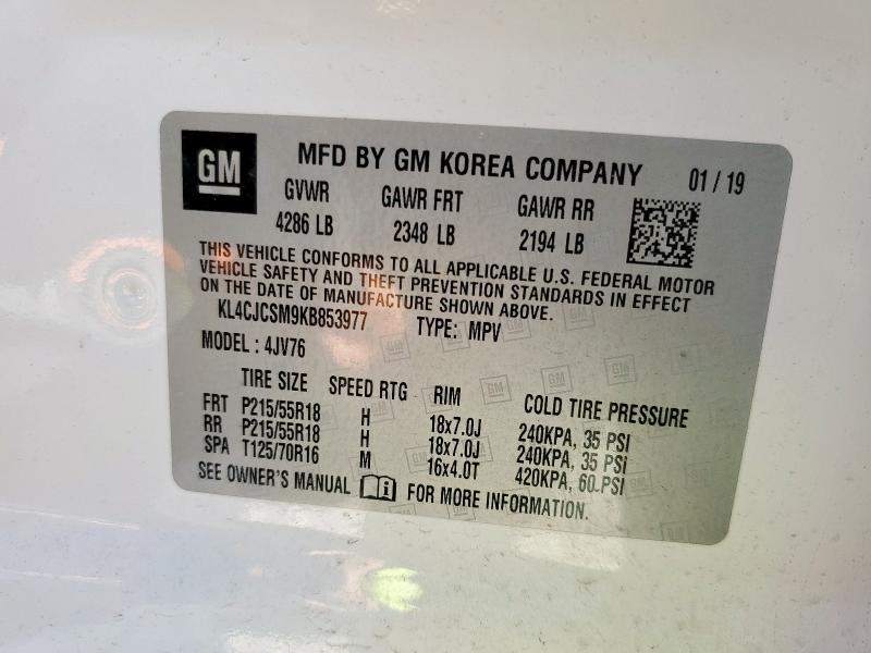 2019 BUICK ENCORE ESS KL4CJCSM9KB853977