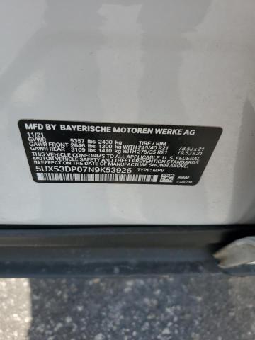 2022 BMW X3 XDRIVE30I 5UX53DP07N9K53926