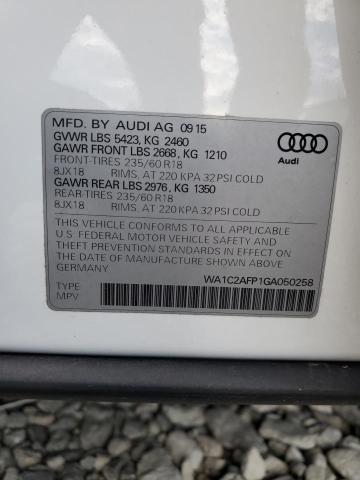 2016 AUDI Q5 PREMIUM WA1C2AFP1GA050258