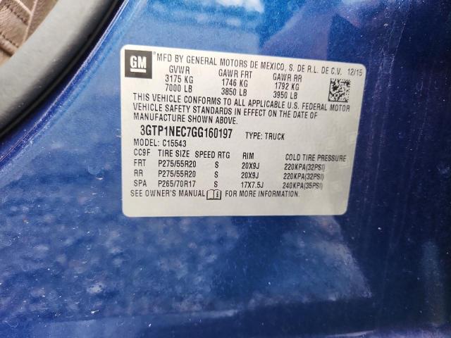 2016 GMC SIERRA C15 3GTP1NEC7GG160197