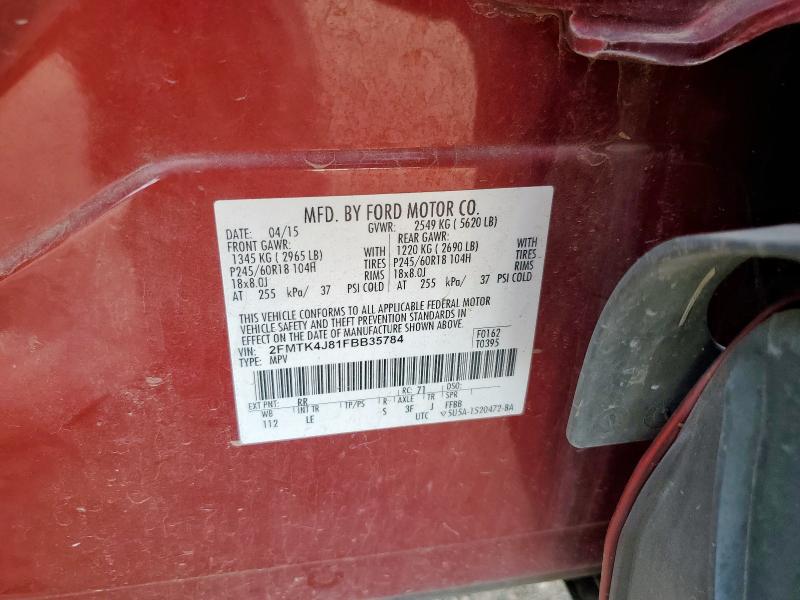 2015 FORD EDGE SEL - 2FMTK4J81FBB35784