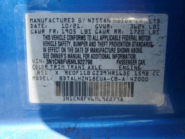 2021 NISSAN VERSA SR 3N1CN8FV6ML922798