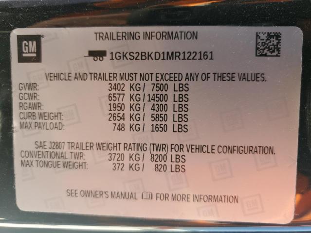 2021 GMC YUKON SLT - 1GKS2BKD1MR122161