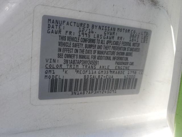 2017 NISSAN SENTRA S - 3N1AB7AP3HY245091