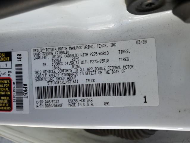 2020 TOYOTA TUNDRA DOU - 5TFUY5F1XLX931611