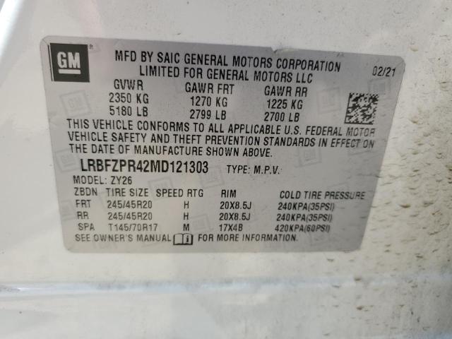 2021 BUICK ENVISION E LRBFZPR42MD121303