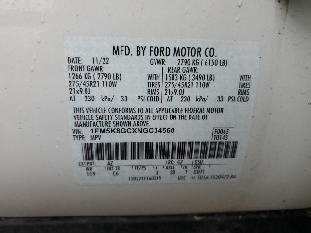 2022 FORD EXPLORER S 1FM5K8GCXNGC34560