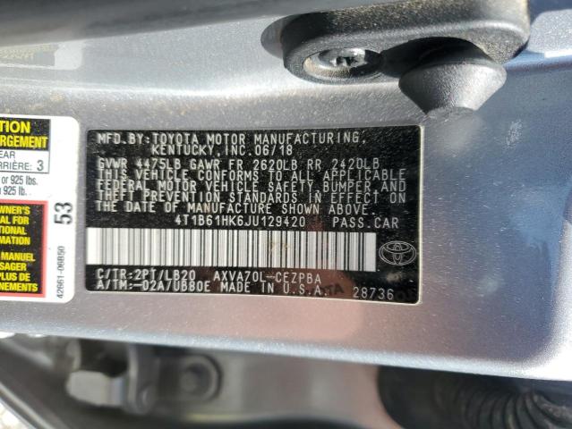 2018 TOYOTA CAMRY XSE 4T1B61HK6JU129420
