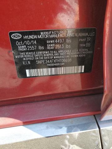 2015 HYUNDAI SONATA SPO 5NPE34AFXFH106698