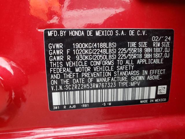 2024 HONDA HR-V SPORT 3CZRZ2H53RM767323