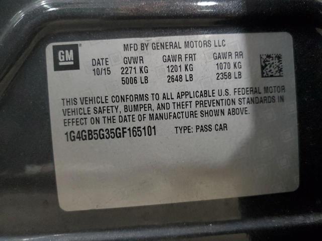 2016 BUICK LACROSSE 1G4GB5G35GF165101