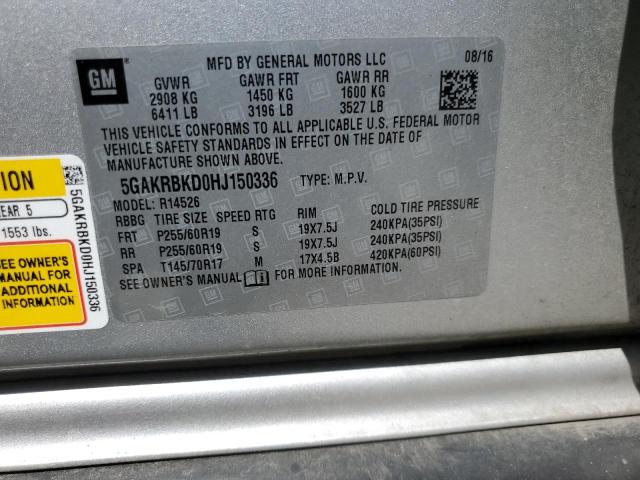 2017 BUICK ENCLAVE - 5GAKRBKD0HJ150336