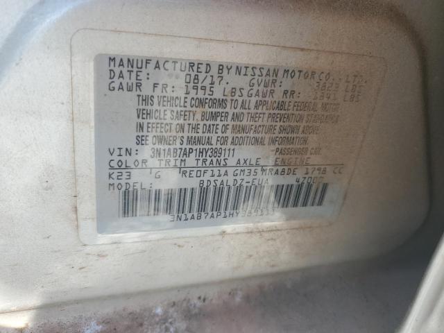 2017 NISSAN SENTRA S 3N1AB7AP1HY389111