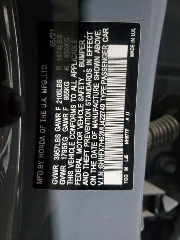 2021 HONDA CIVIC EX SHHFK7H62MU422749