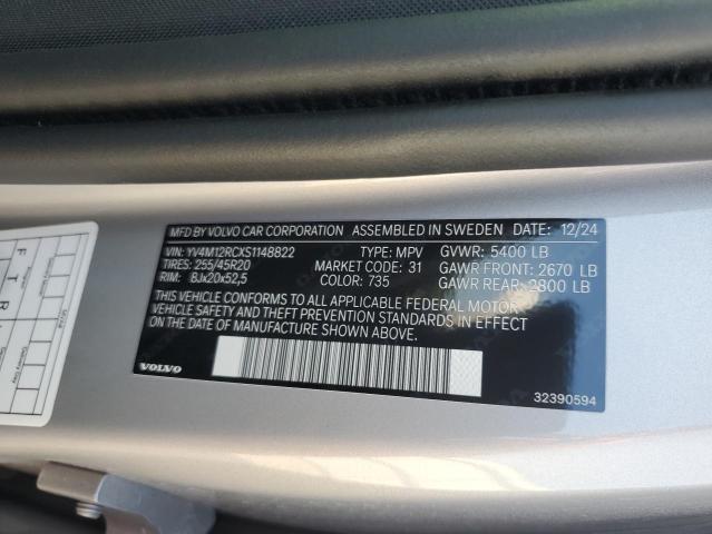 2025 VOLVO XC60 PLUS YV4M12RCXS1148822