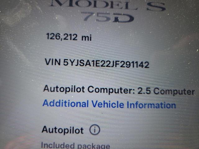 2018 TESLA MODEL S 5YJSA1E22JF291142