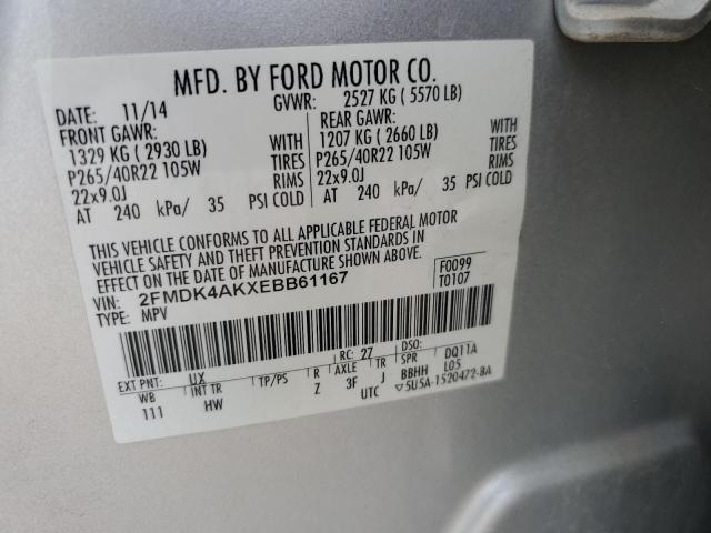 2014 FORD EDGE SPORT - 2FMDK4AKXEBB61167