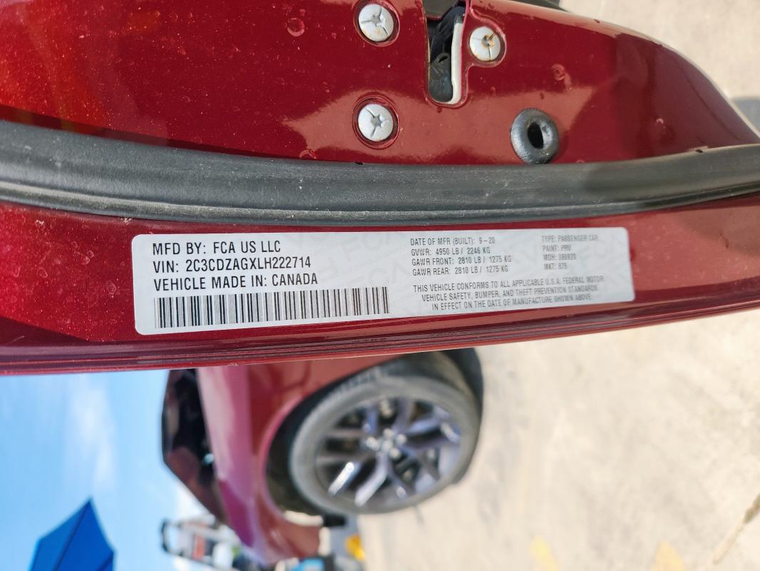 2020 DODGE CHALLENGER - 2C3CDZAGXLH222714