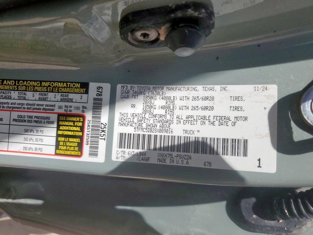 2025 TOYOTA TUNDRA CRE - 5TFMC5DB2SX089016