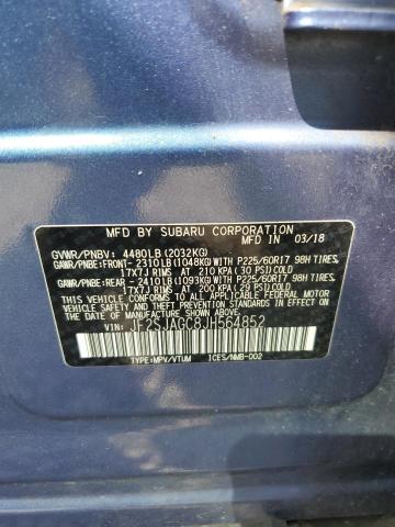 2018 SUBARU FORESTER 2 JF2SJAGC8JH564852