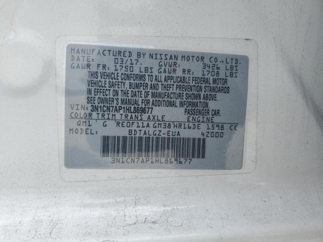 2017 NISSAN VERSA S 3N1CN7AP1HL869677