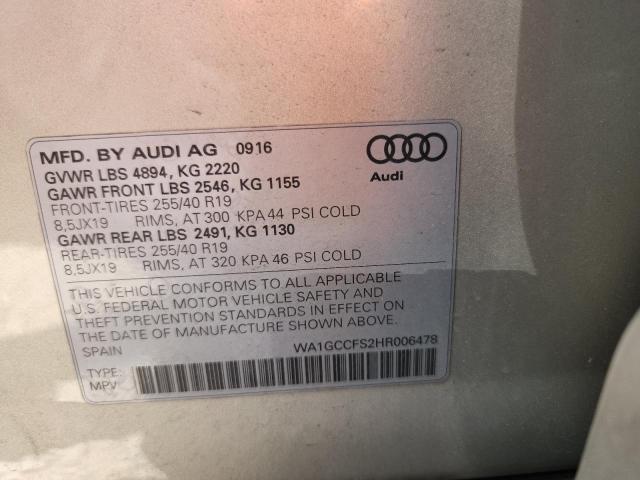 2017 AUDI Q3 PRESTIG WA1GCCFS2HR006478