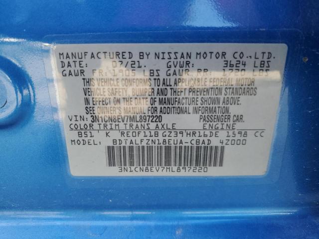 2021 NISSAN VERSA SV 3N1CN8EV7ML897220