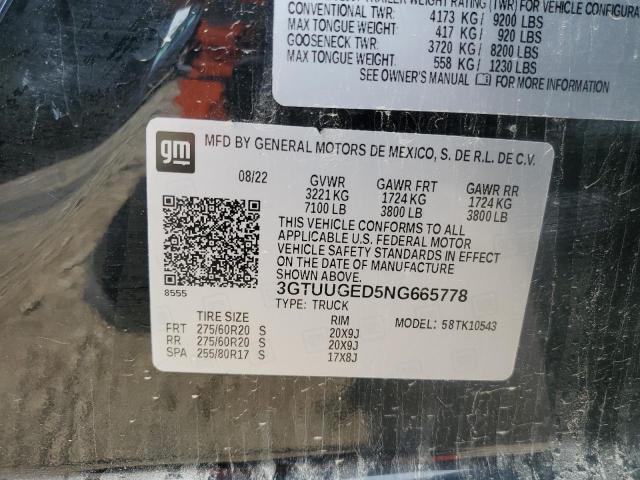 2022 GMC SIERRA K1500 DENALI 3GTUUGED5NG665778