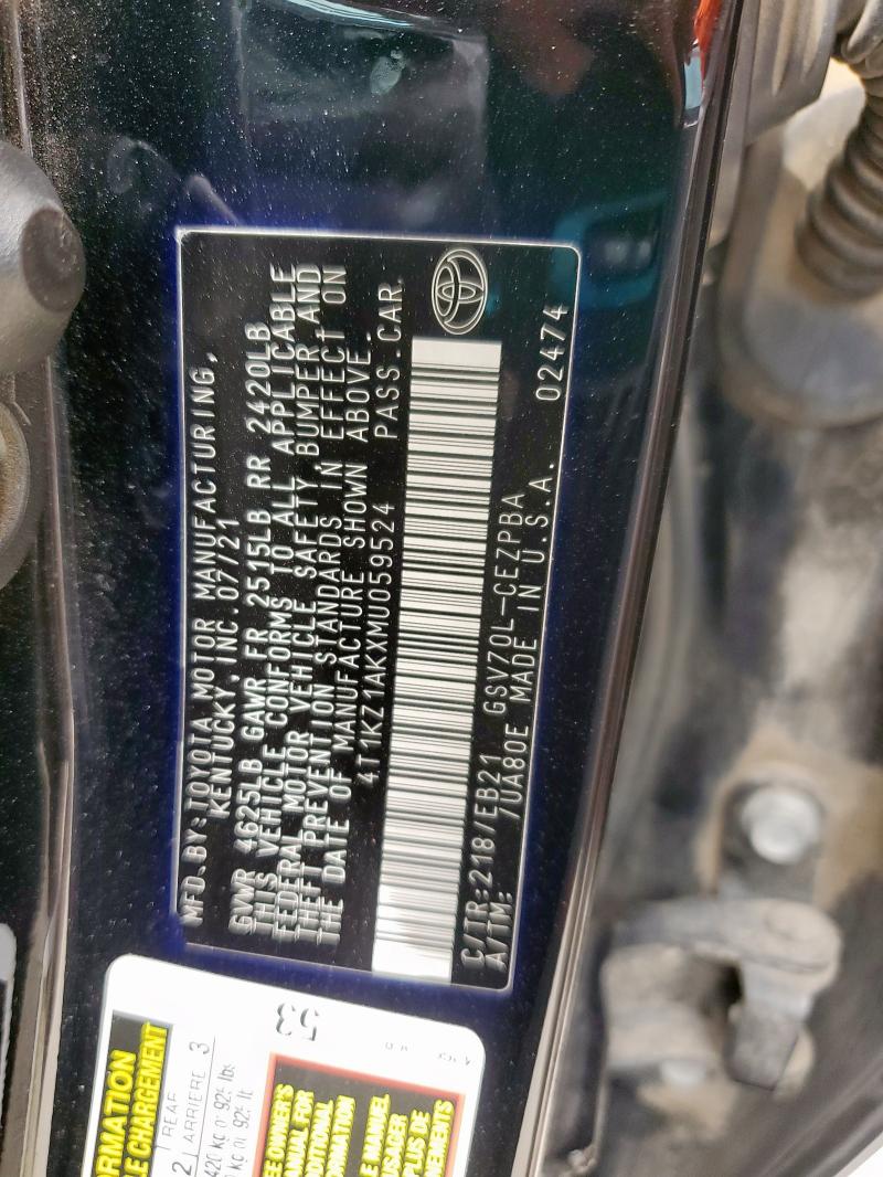 2021 TOYOTA CAMRY TRD - 4T1KZ1AKXMU059524