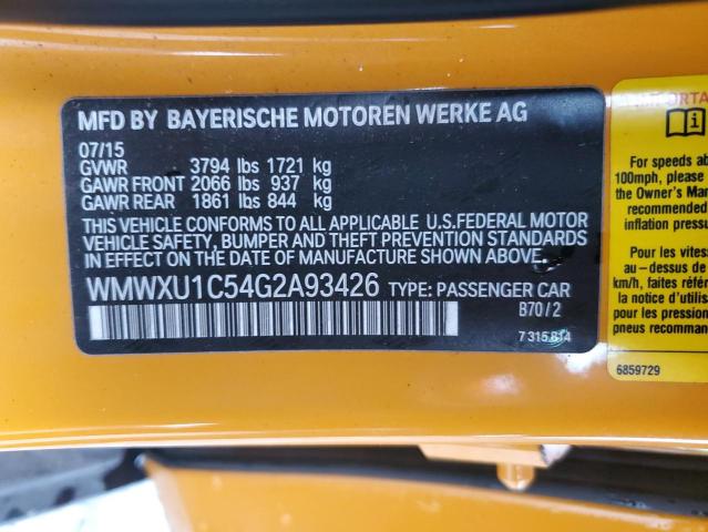 2016 MINI COOPER WMWXU1C54G2A93426