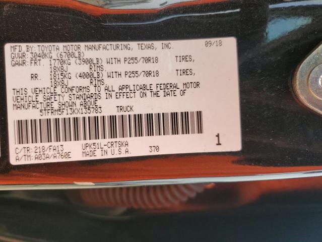 2019 TOYOTA TUNDRA DOU 5TFRM5F13KX135783