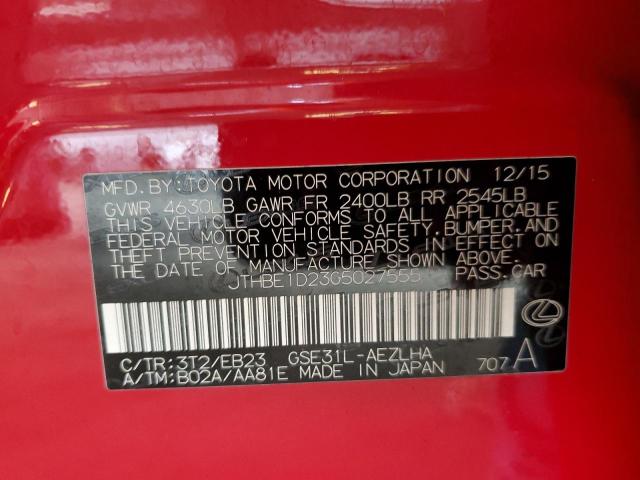 2016 LEXUS IS 350 JTHBE1D23G5027555