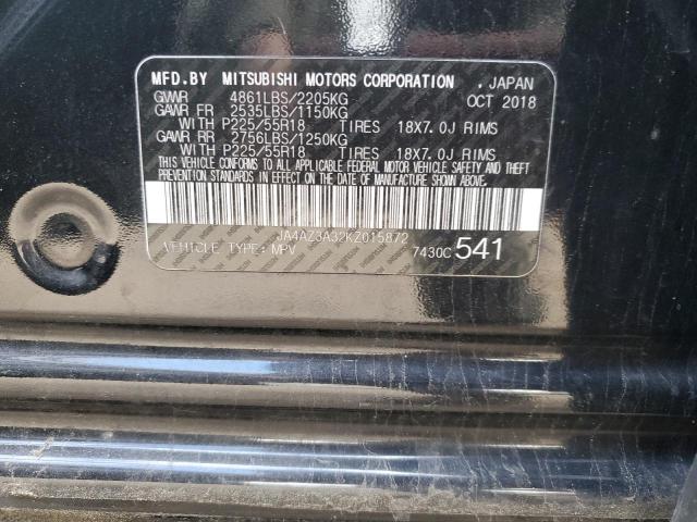 2019 MITSUBISHI OUTLANDER - JA4AZ3A32KZ015872