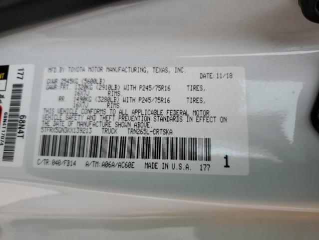 2019 TOYOTA TACOMA ACC 5TFRX5GN3KX139213