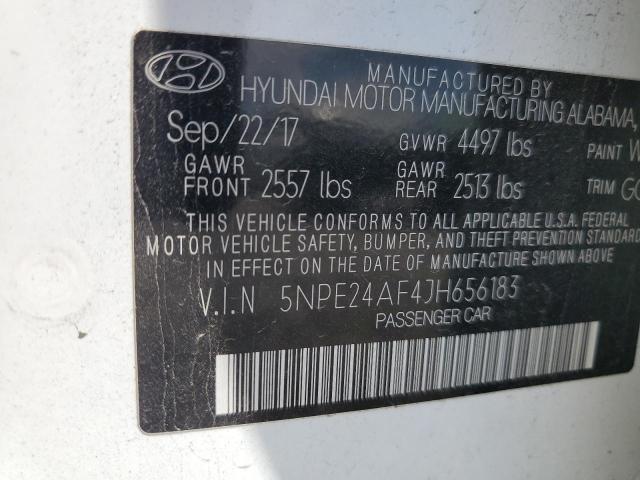 2018 HYUNDAI SONATA SE 5NPE24AF4JH656183