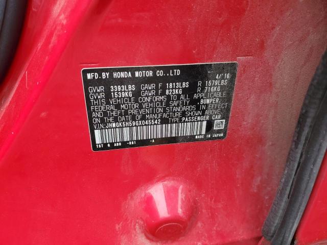 2016 HONDA FIT LX JHMGK5H59GX045542