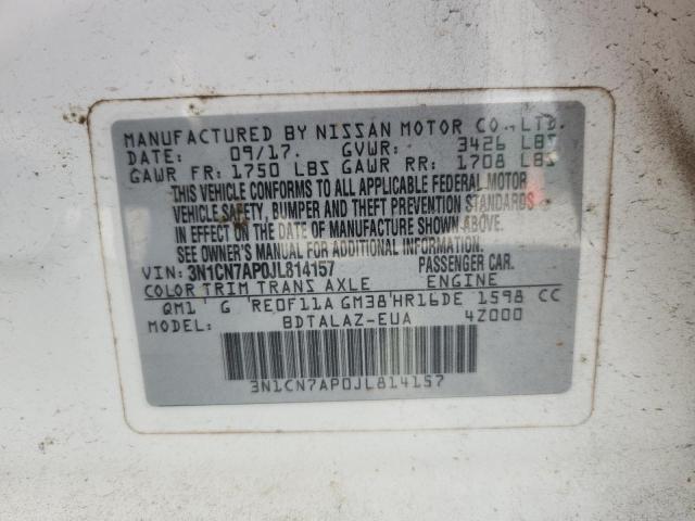 2018 NISSAN VERSA S - 3N1CN7AP0JL814157