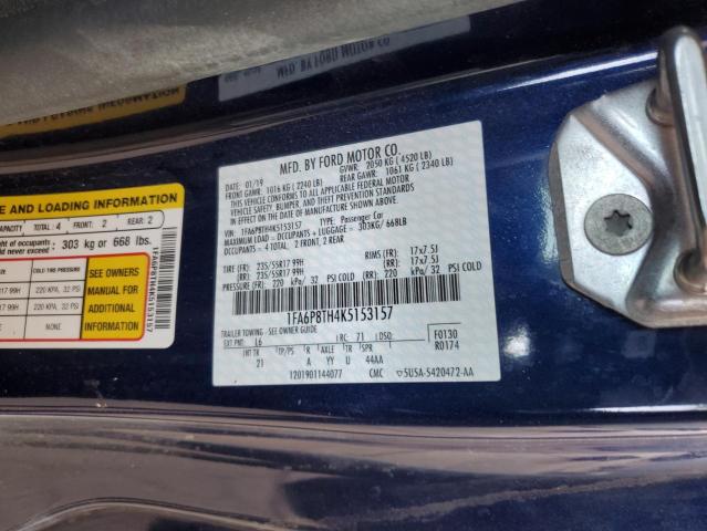 2019 FORD MUSTANG 1FA6P8TH4K5153157