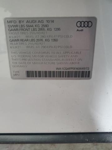 2015 AUDI SQ5 QUATTR WA1CGAFP5FA064972
