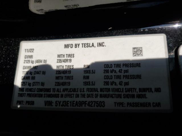 2023 TESLA MODEL 3 5YJ3E1EA9PF427503