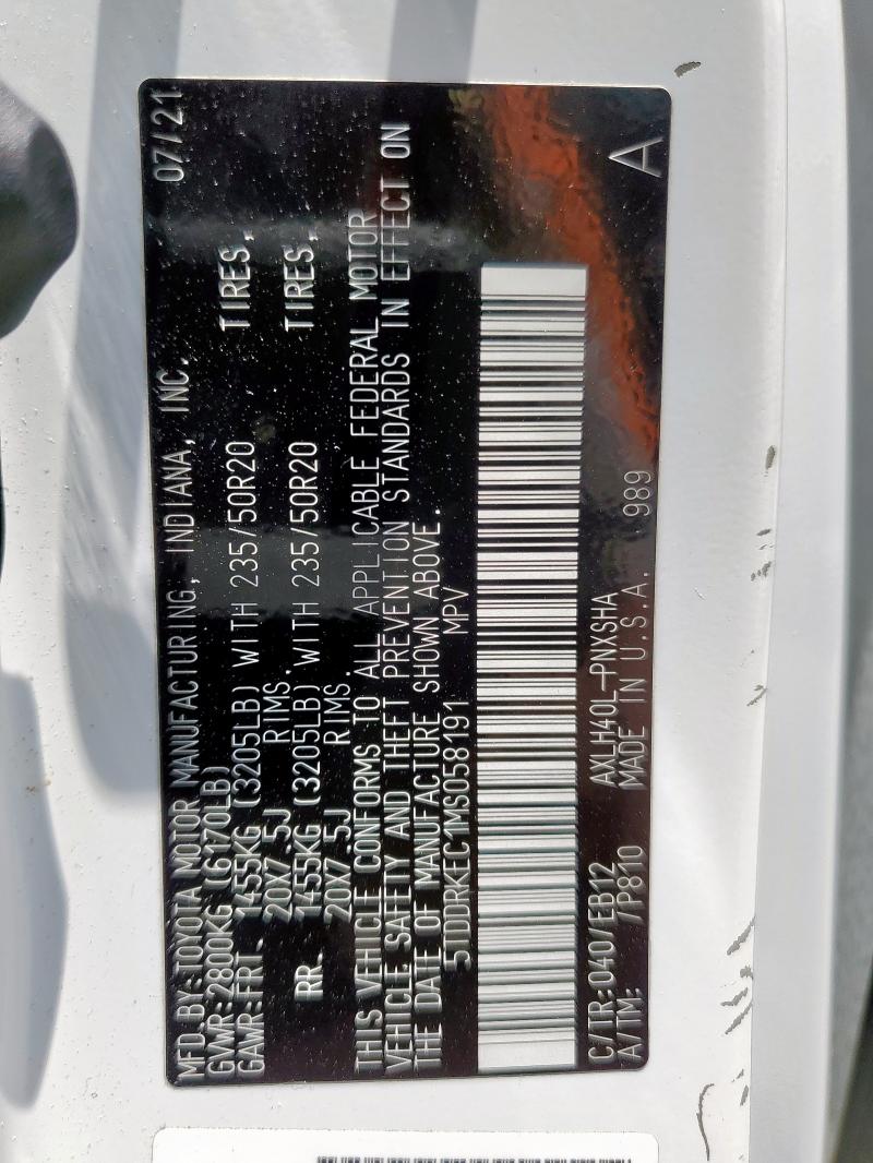 2021 TOYOTA SIENNA XSE 5TDDRKEC1MS058191