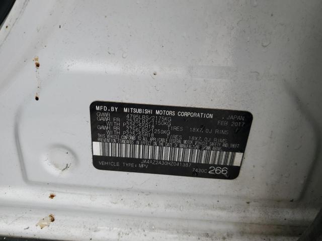 2017 MITSUBISHI OUTLANDER JA4AZ2A30HZ041387