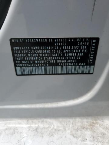 2015 VOLKSWAGEN JETTA BASE 3VW2K7AJ2FM417478