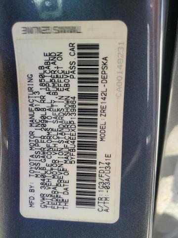 2013 TOYOTA COROLLA BA - 5YFBU4EEXDP139864
