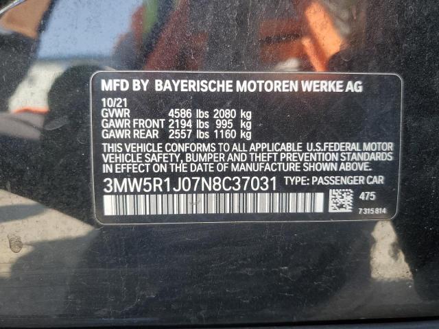 2022 BMW 330I 3MW5R1J07N8C37031