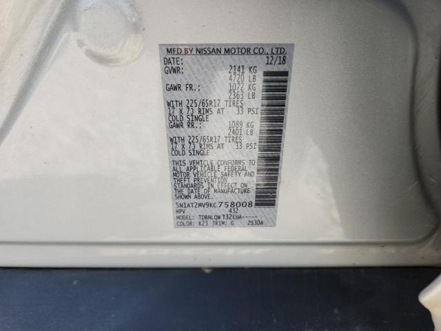 2019 NISSAN ROGUE S - 5N1AT2MV9KC758008