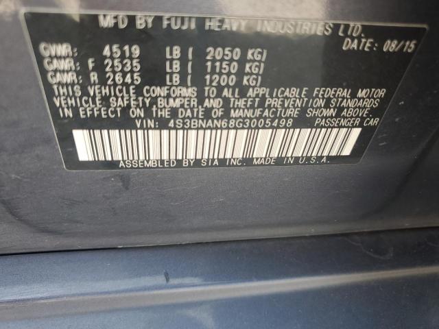 2016 SUBARU LEGACY 2.5 4S3BNAN68G3005498