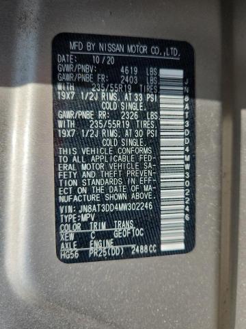 2021 NISSAN ROGUE PLAT JN8AT3DD4MW302246